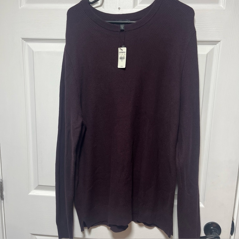 Express Sweater Men's Burgundy Size XL Crew Neck Pullover NWT $70USD